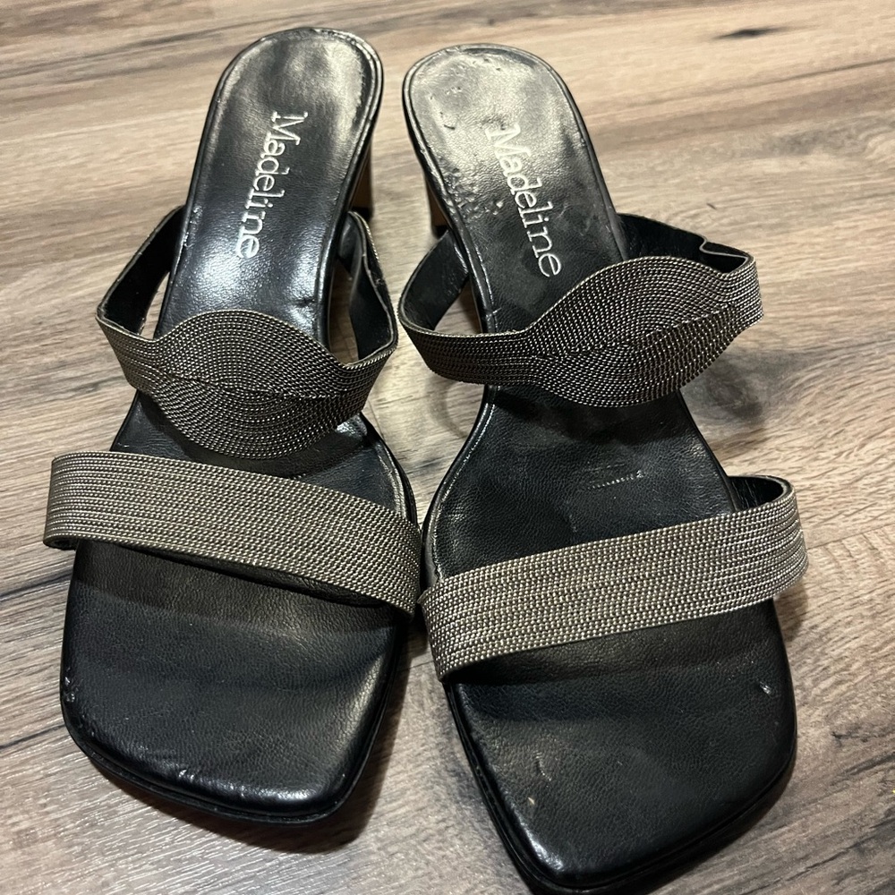 Madeline Black and Silver Sandals